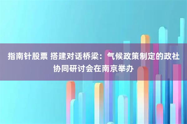 指南针股票 搭建对话桥梁：气候政策制定的政社协同研讨会在南京举办